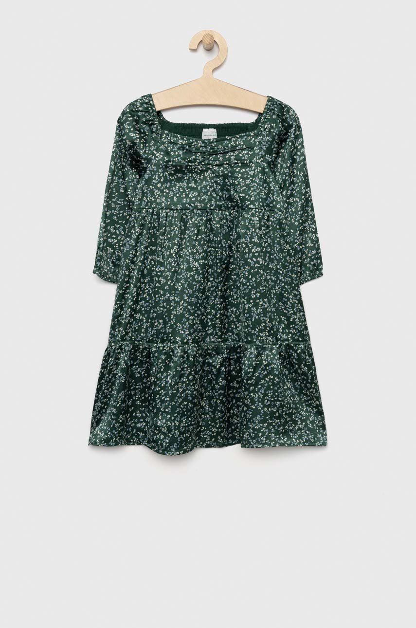 Dívčí šaty Abercrombie & Fitch zelená barva, midi - zelená -  Hlavní materiál: 100% Polyester