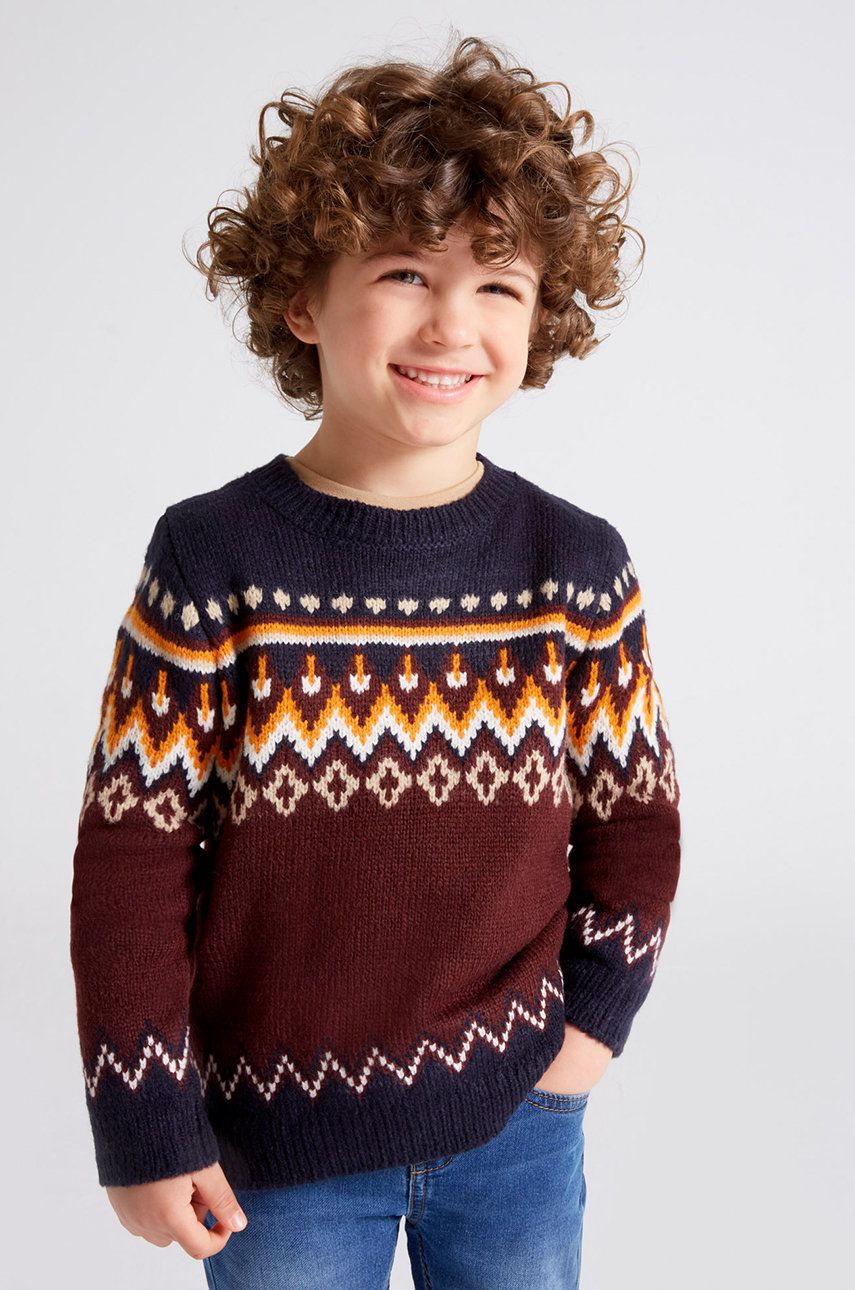Mayoral pulover pentru copii din amestec de lana culoarea bordo