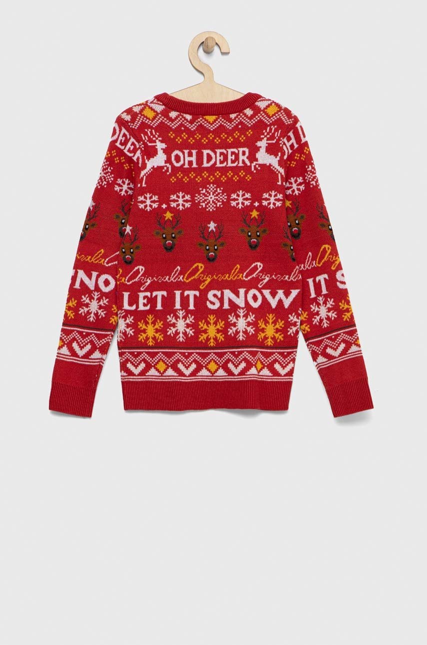 

Детский хлопковый свитер Jack & Jones цвет красный лёгкий