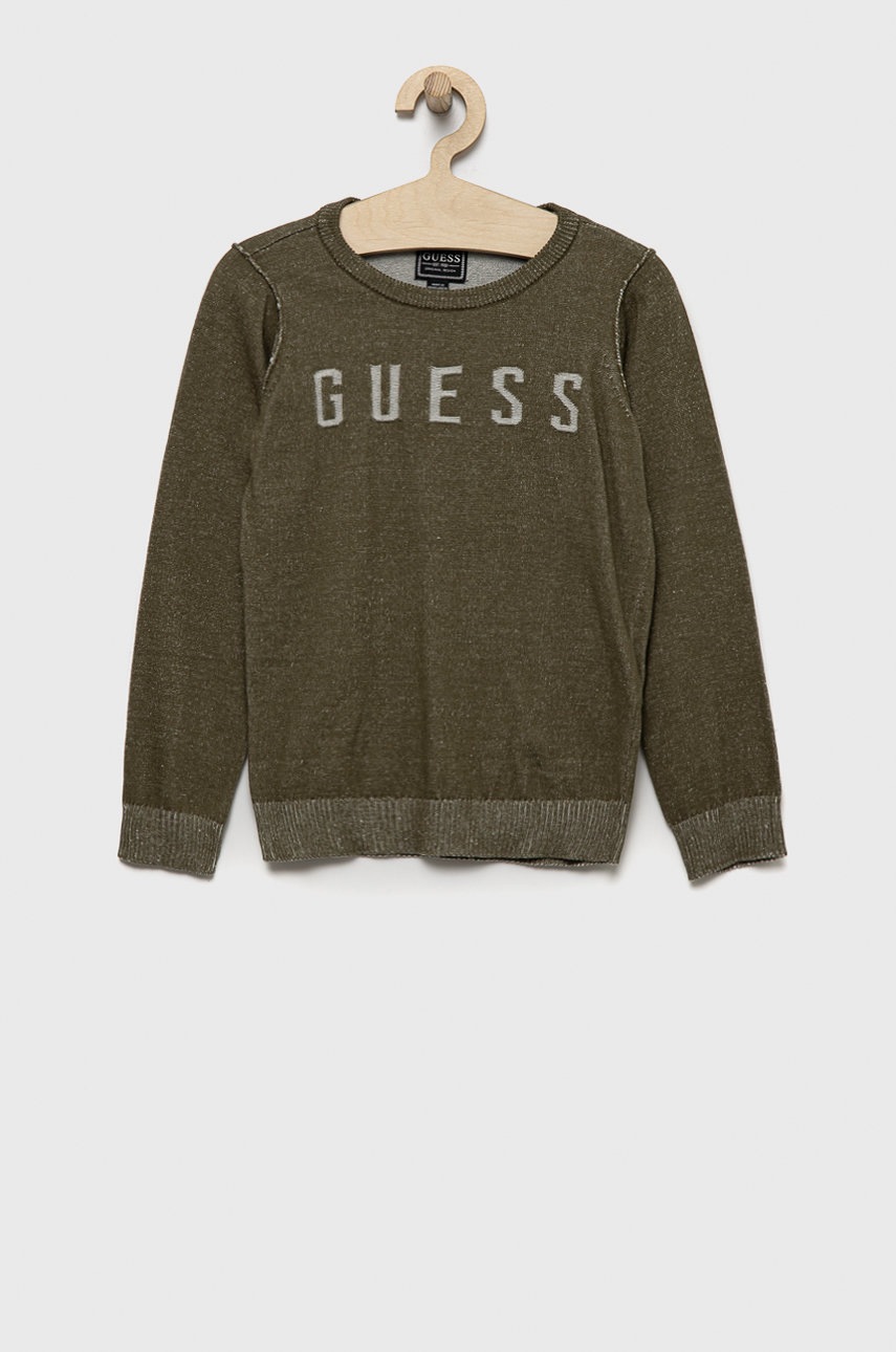 

Детский хлопковый свитер Guess цвет зелёный лёгкий
