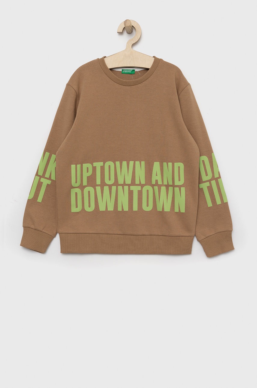 

Дитяча кофта United Colors of Benetton колір коричневий з принтом