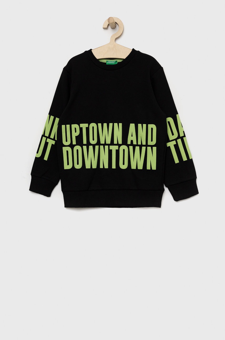 

Детская кофта United Colors of Benetton цвет чёрный с принтом