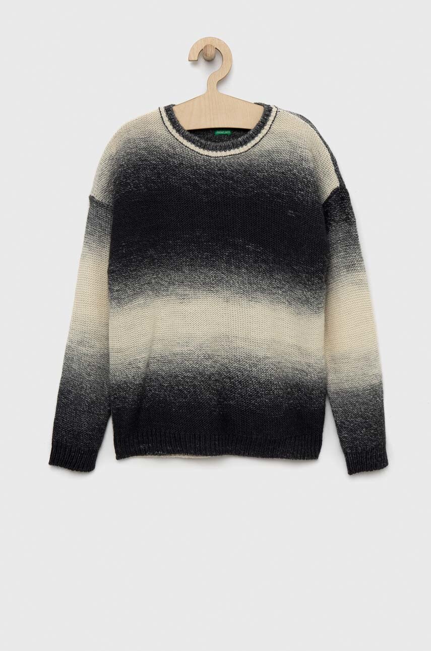 United colors of benetton pulover pentru copii din amestec de lana culoarea gri, light