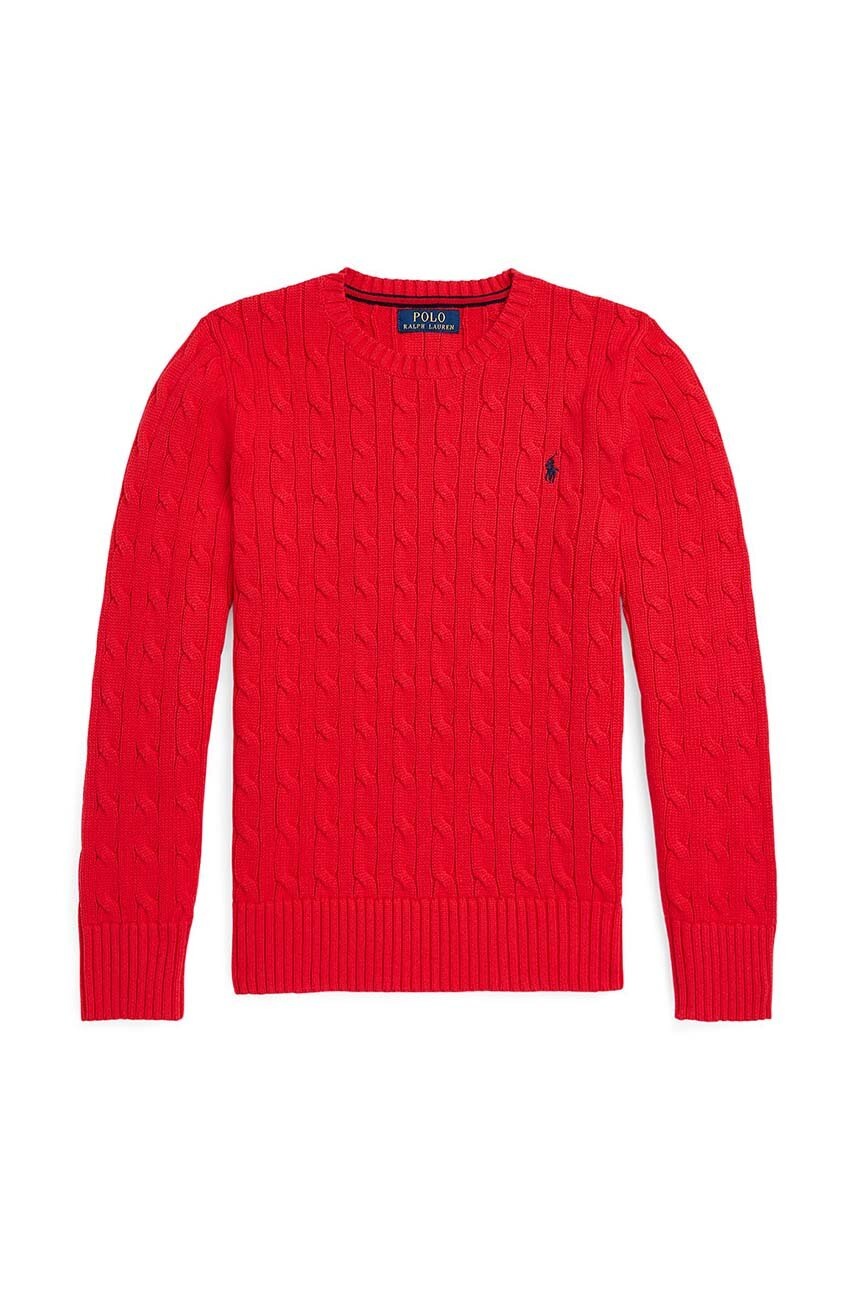 Levně Dětský bavlněný svetr Polo Ralph Lauren červená barva, lehký