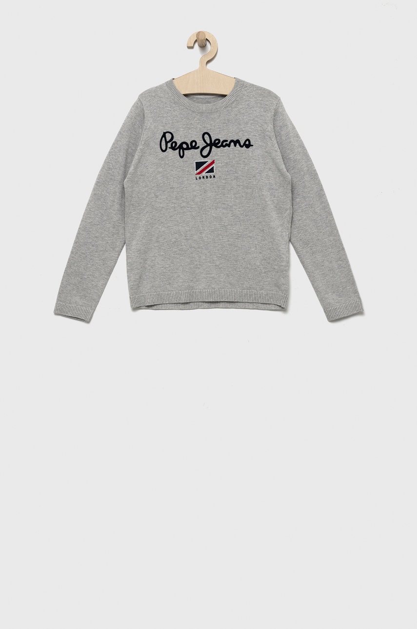 Pepe Jeans pulover copii culoarea gri, light