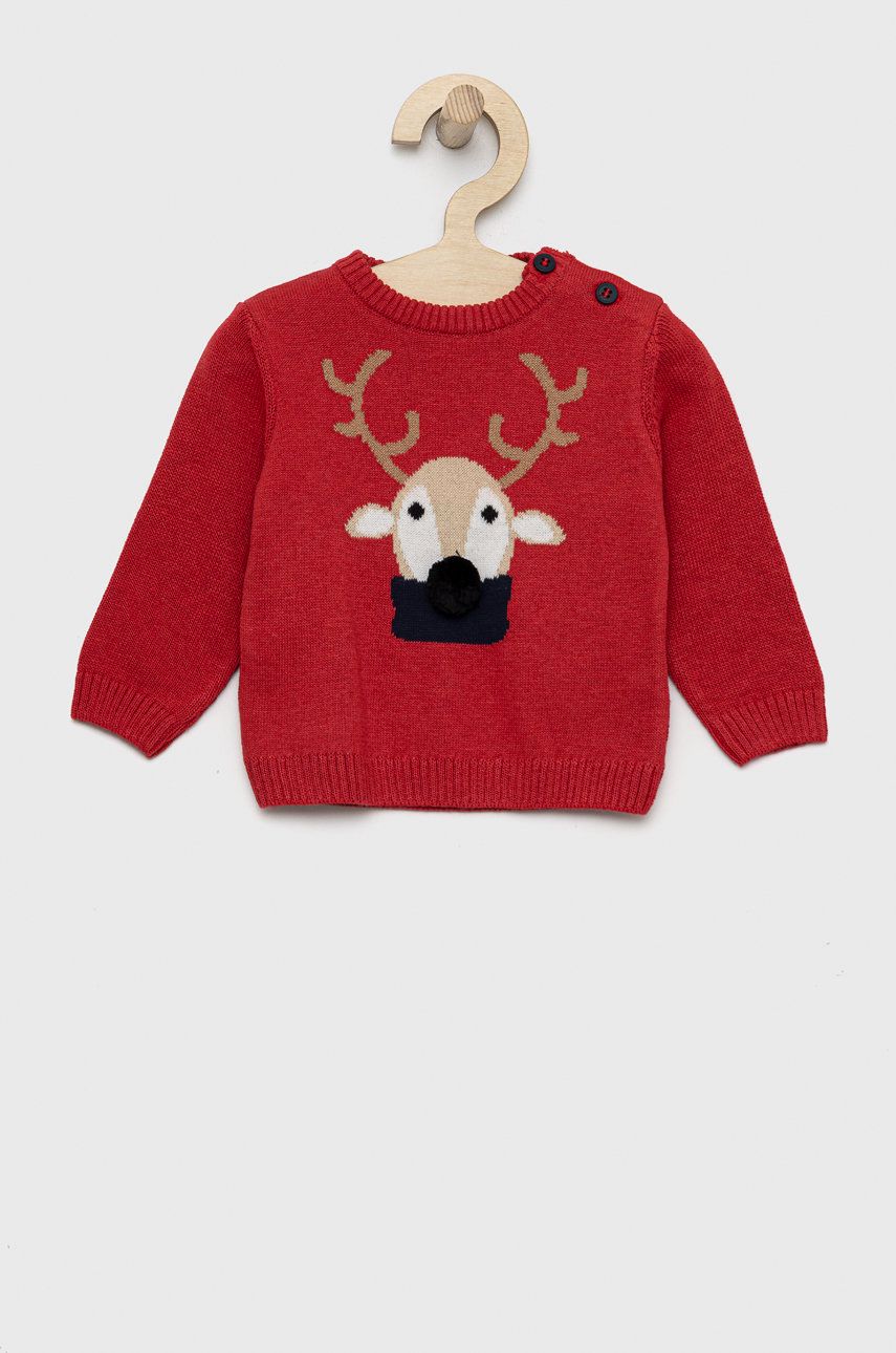 E-shop Dětský svetr s příměsí vlny Birba&Trybeyond červená barva, lehký