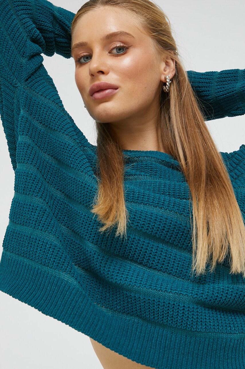 Only pulover femei, culoarea verde,