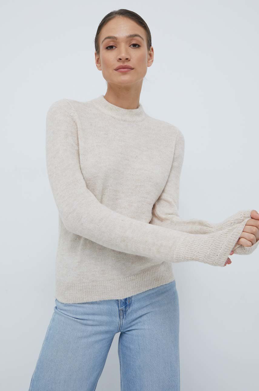 Y.A.S sweter z domieszką wełny damski kolor beżowy