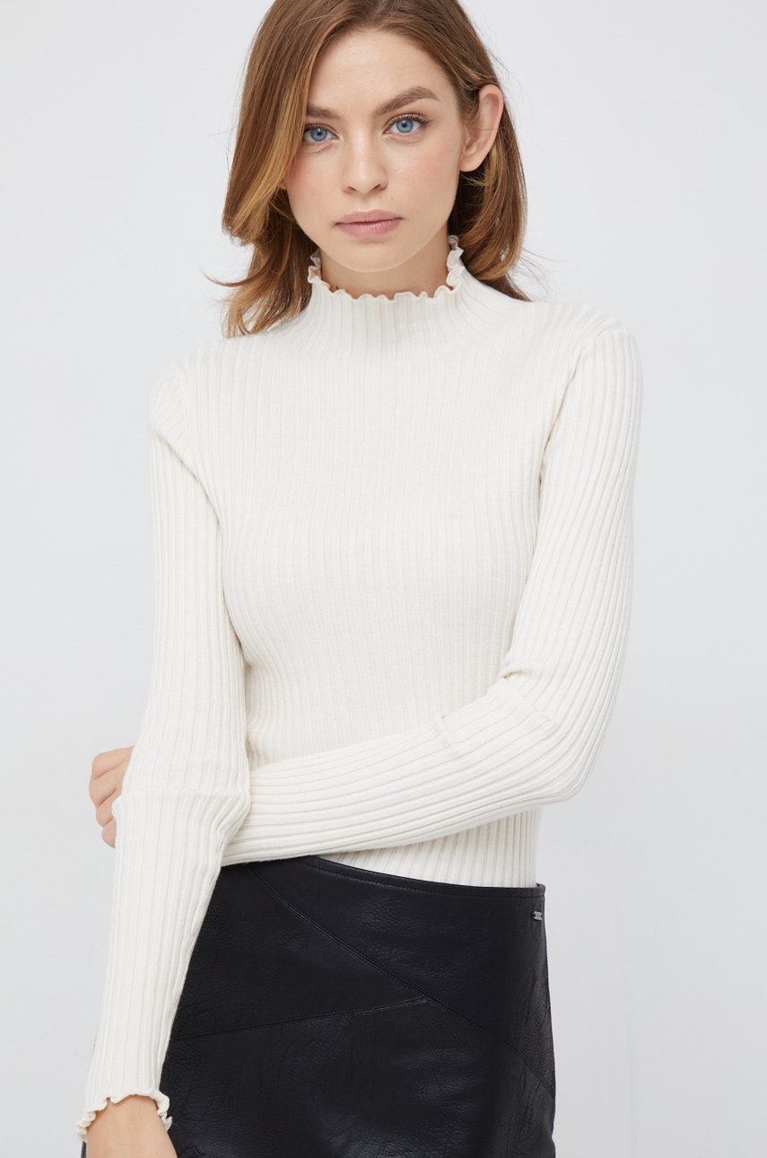 

Свитер Vero Moda женский цвет бежевый лёгкий с полугольфом