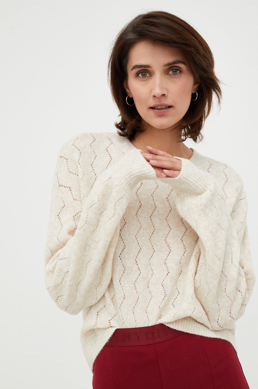 

Пуловер с вълна Vero Moda дамски в бежово от лека материя, Бежов