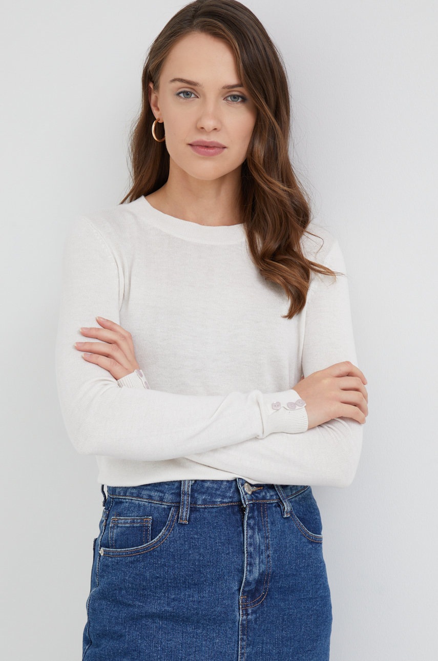 

Пуловер с коприна Vero Moda дамски в бежово от лека материя, Бежов