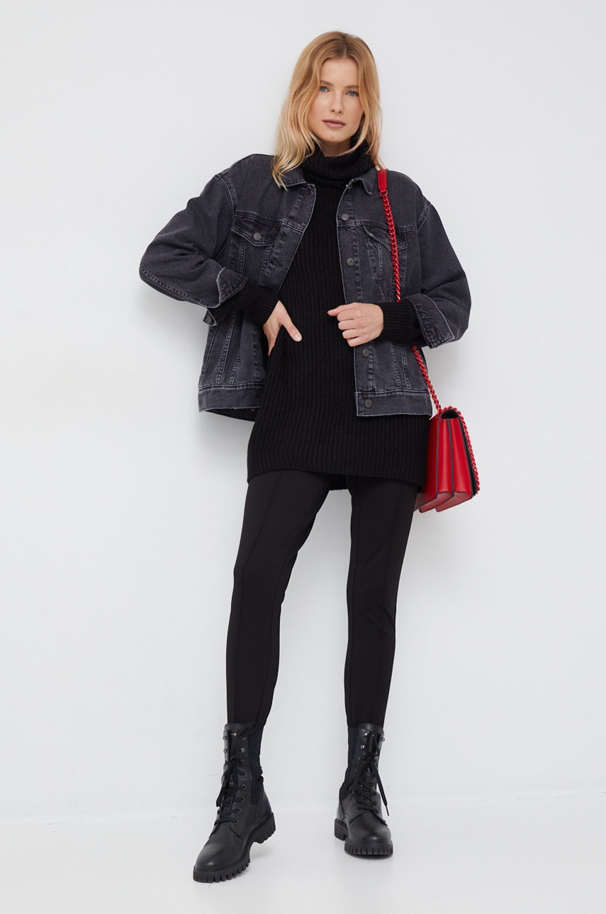 

Свитер Vero Moda женский цвет чёрный с гольфом