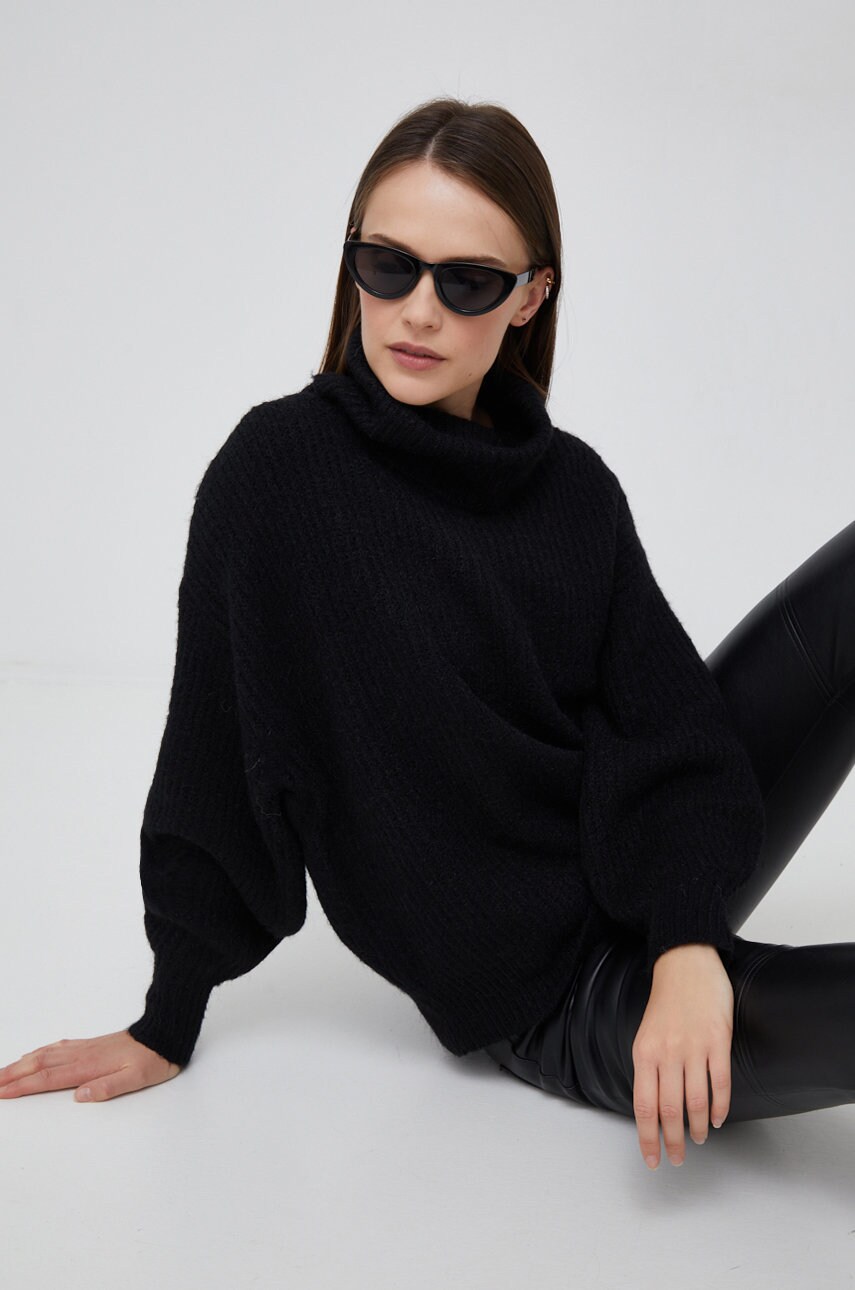 

Пуловер Vero Moda дамски в черно с поло, Черен