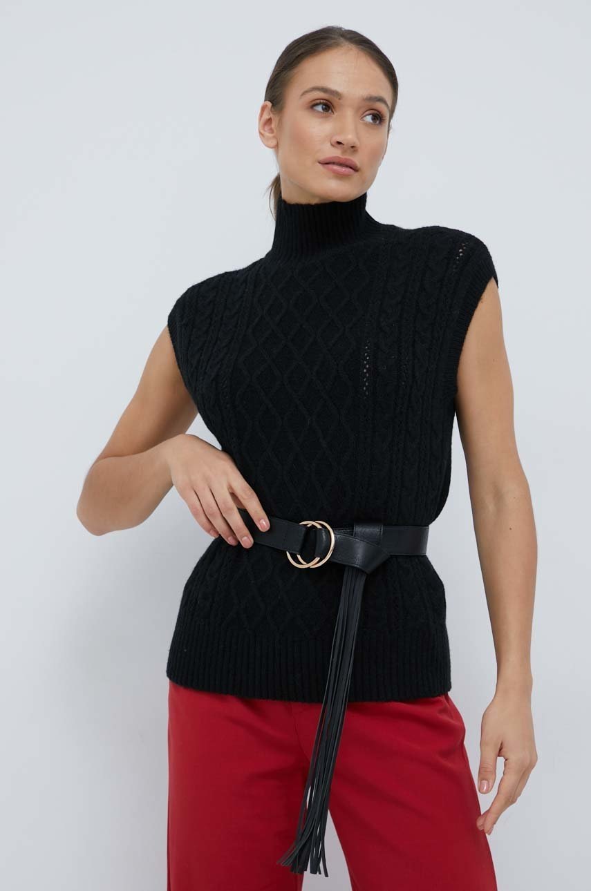 

Елек Vero Moda дамски в черно с ниско поло, Черен