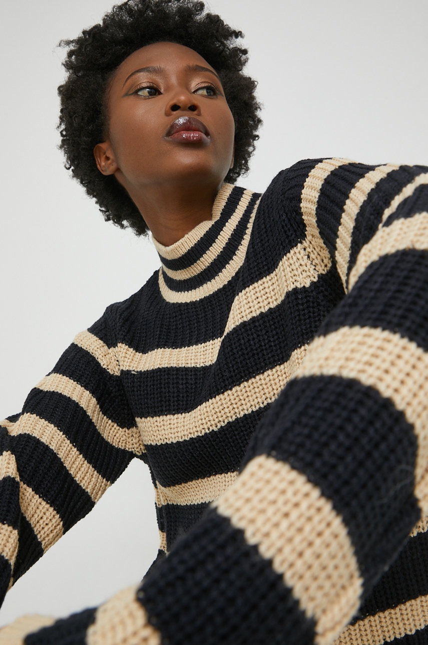 

Пуловер JDY дамски в тъмносиньо с ниско поло, Тъмносин