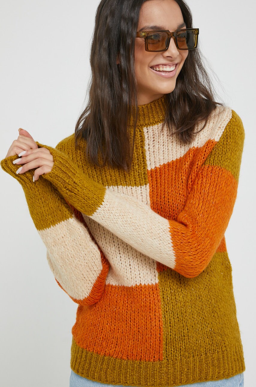 Jdy pulover femei, culoarea verde, călduros, cu turtleneck