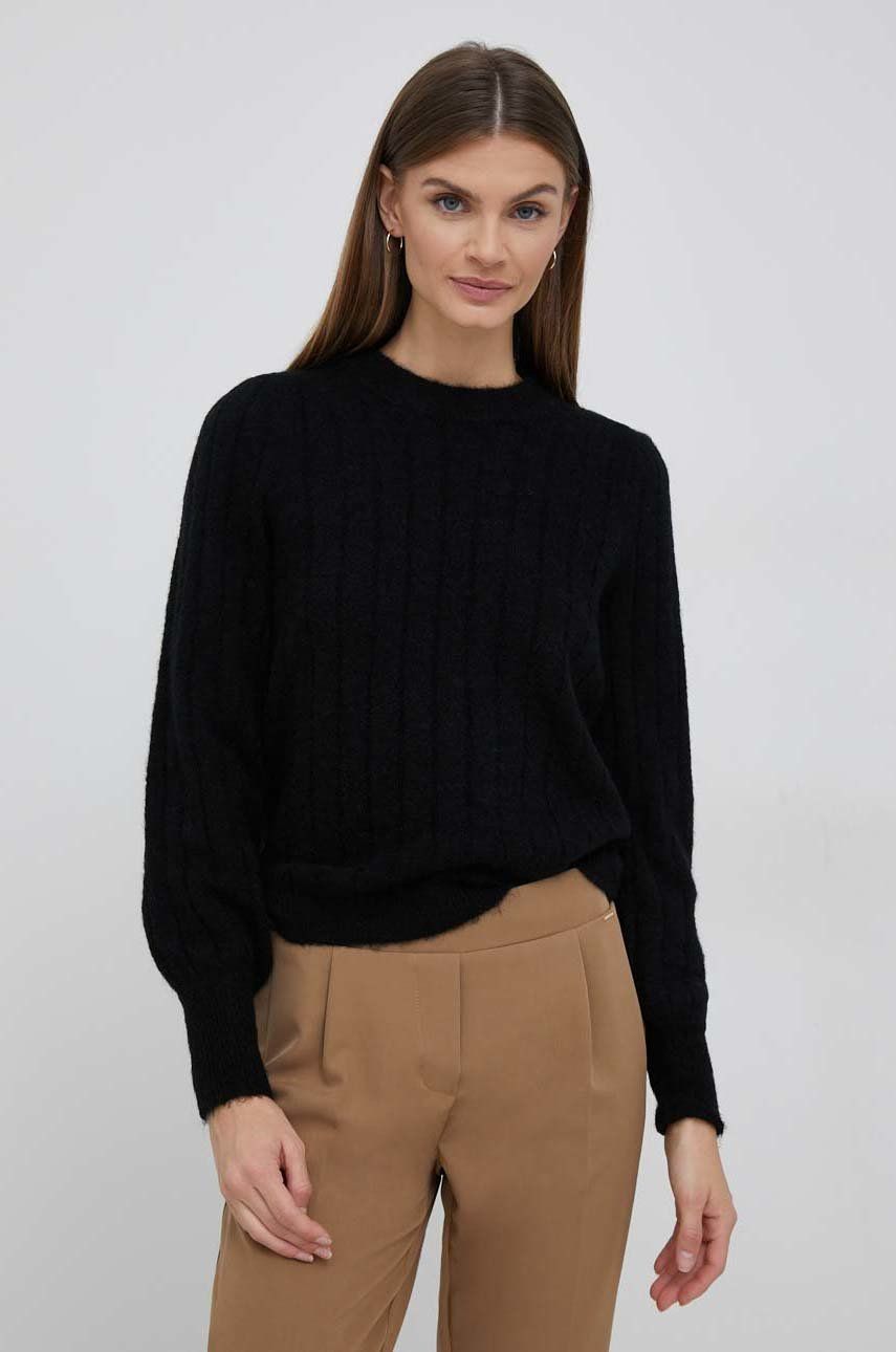Selected Femme sweter z domieszką wełny damski kolor czarny