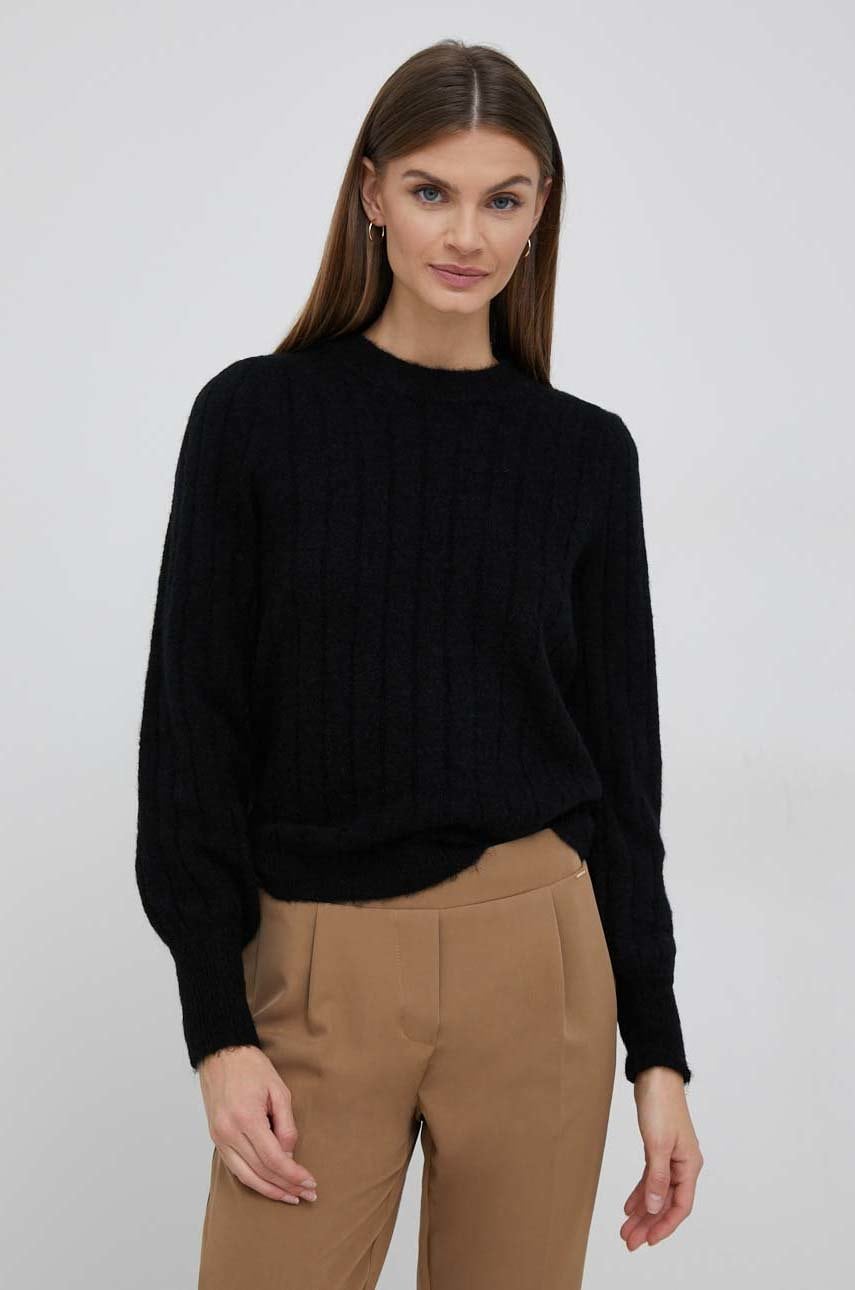 Selected femme pulover din amestec de lana femei, culoarea negru,