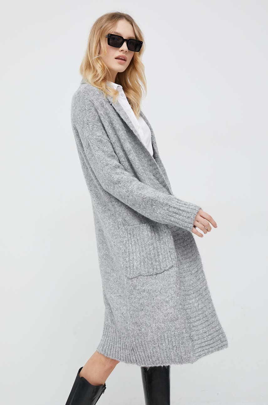 Vero Moda cardigan din amestec de lana femei, culoarea gri, light