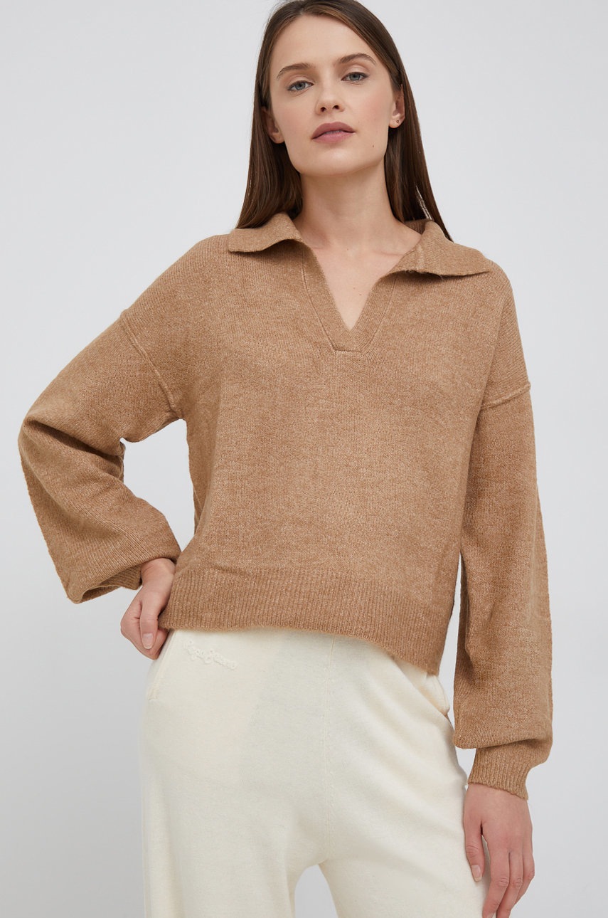 

Пуловер Vero Moda дамски в бежово, Бежов