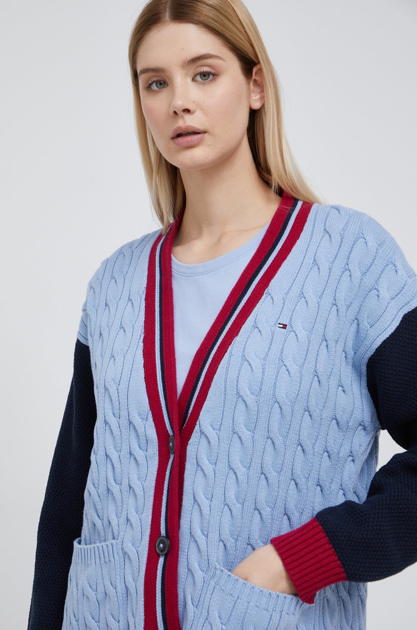 

Памучна жилетка Tommy Hilfiger, Син