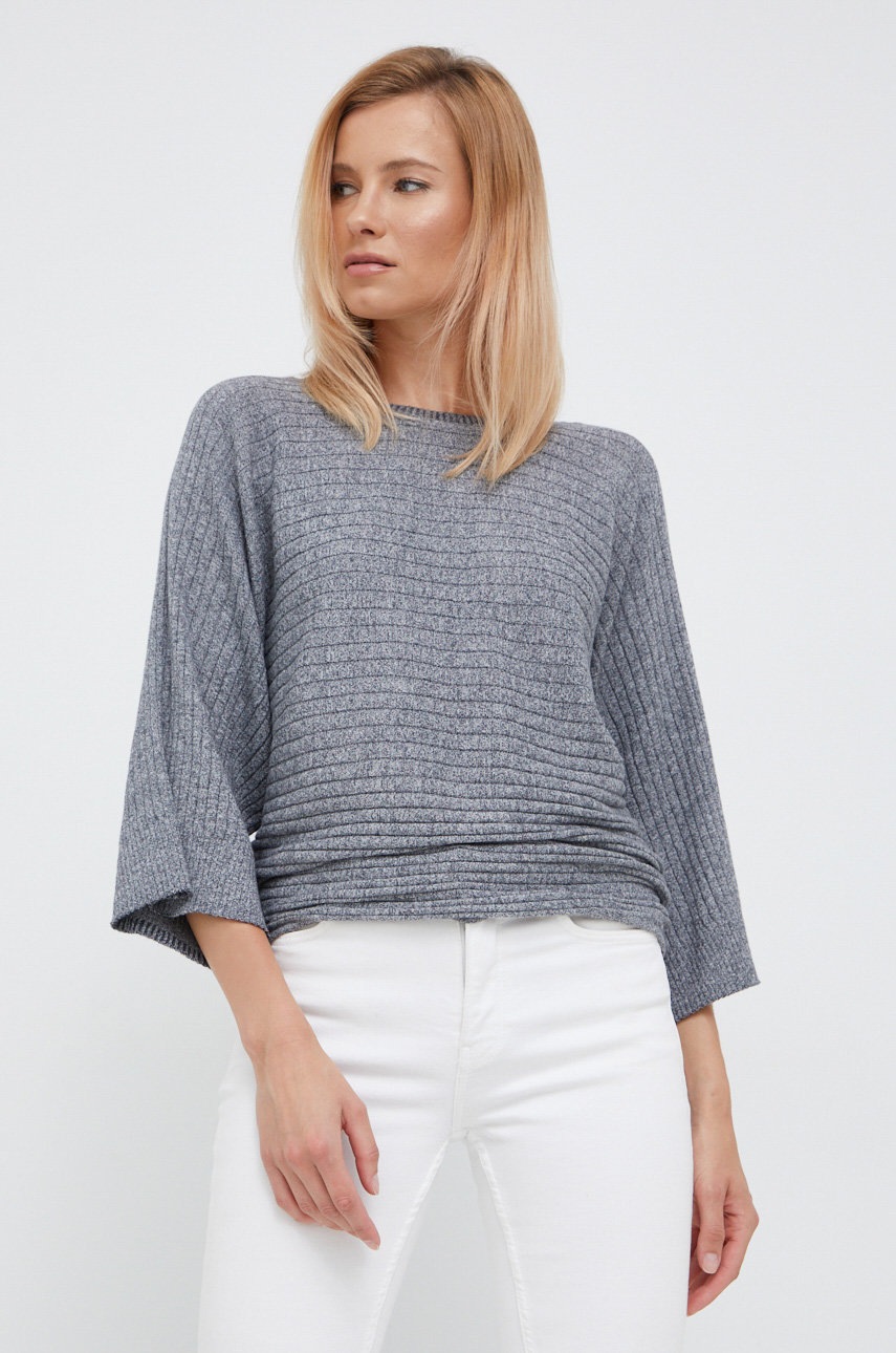 

Памучен пуловер Dkny дамски в сиво от лека материя, Сив