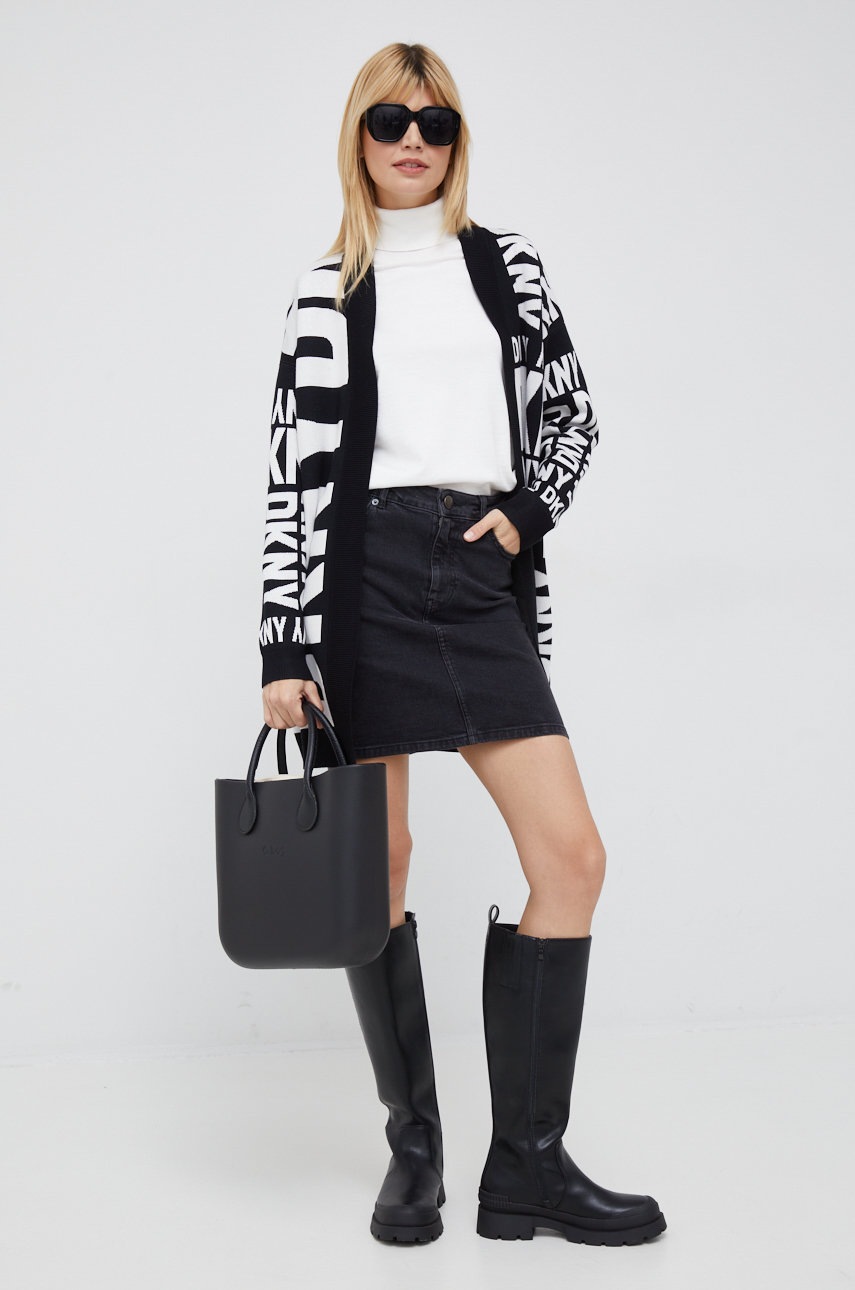 

Свитер Dkny женский цвет бежевый лёгкий с гольфом