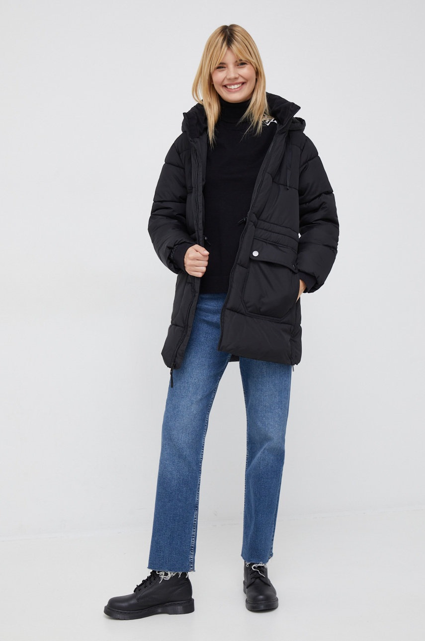 

Свитер Dkny женский цвет чёрный лёгкий с гольфом