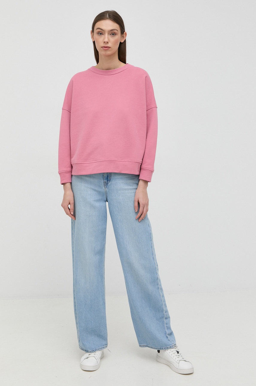 

Хлопковая кофта Weekend Max Mara женская цвет розовый однотонная