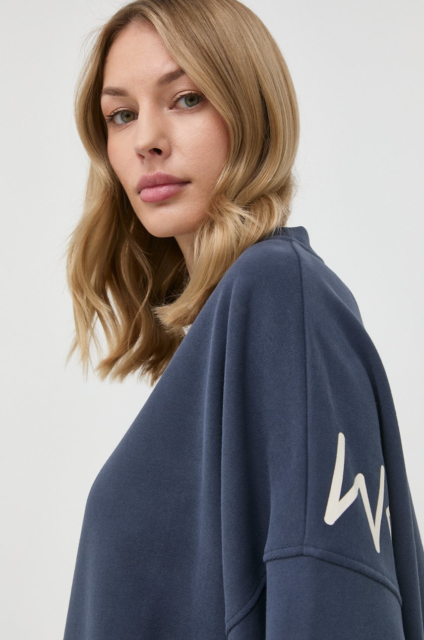 Weekend max mara hanorac de bumbac femei, culoarea albastru marin, neted