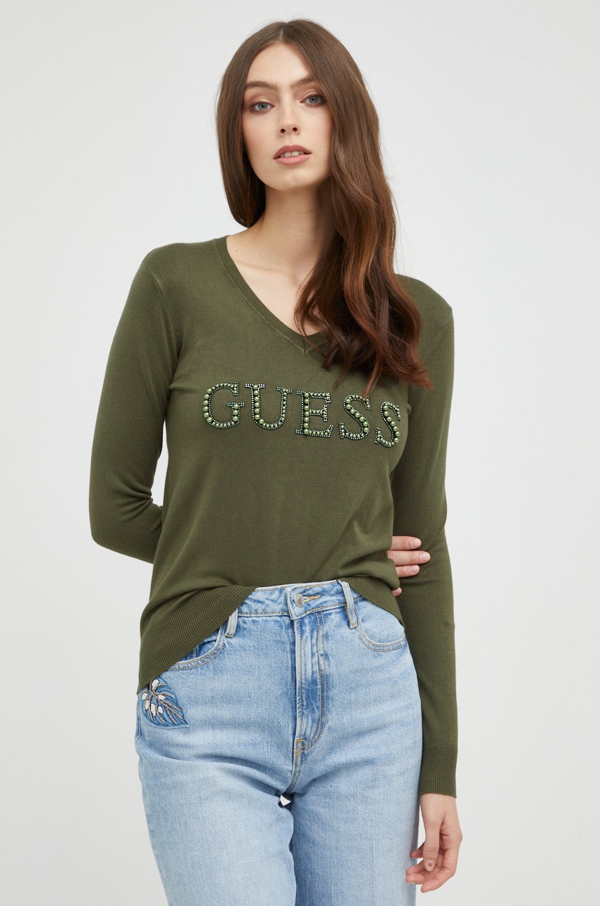 

Свитер Guess женский цвет зелёный лёгкий