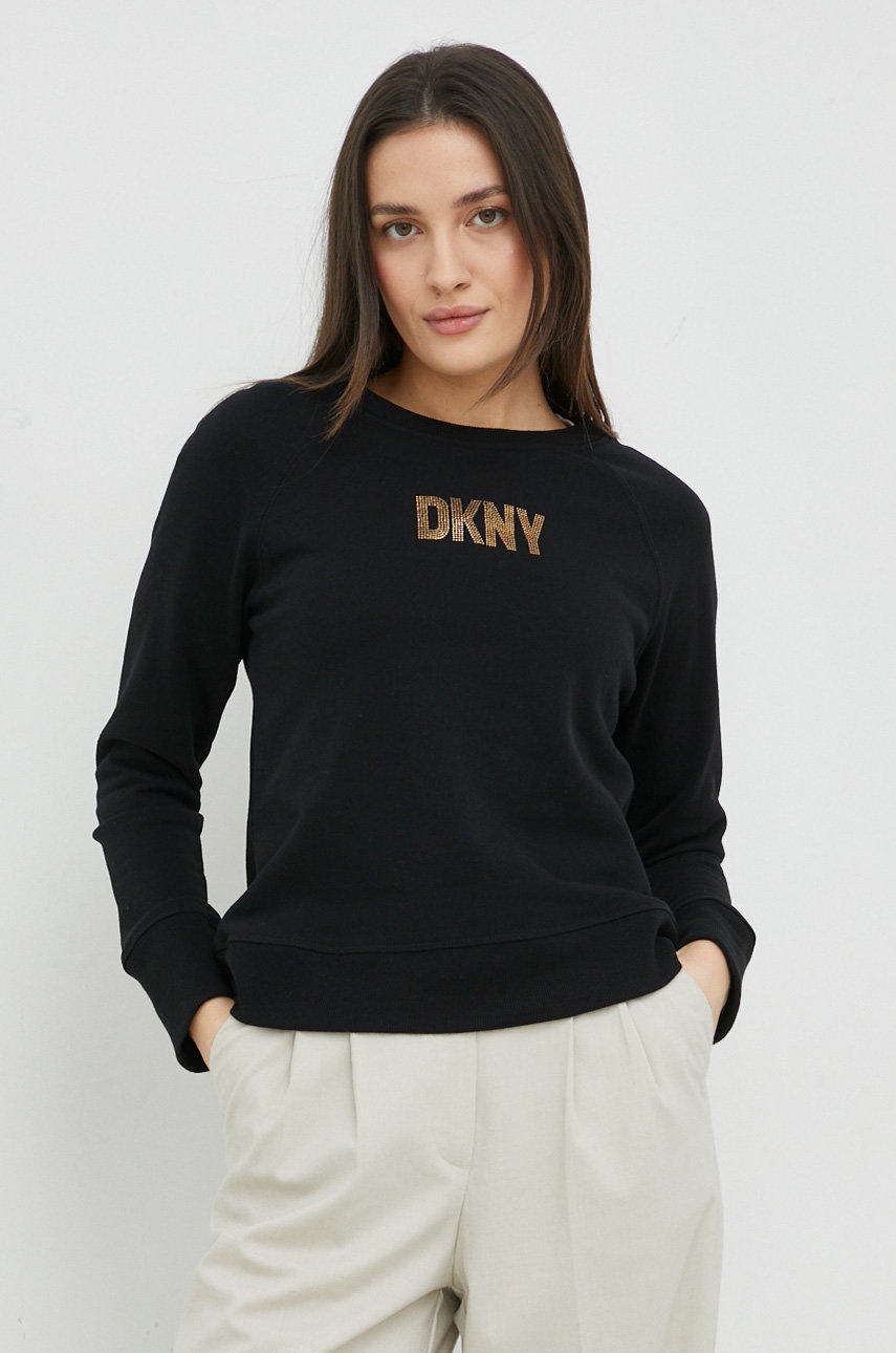 

Суичър Dkny в черно с апликация, Черен