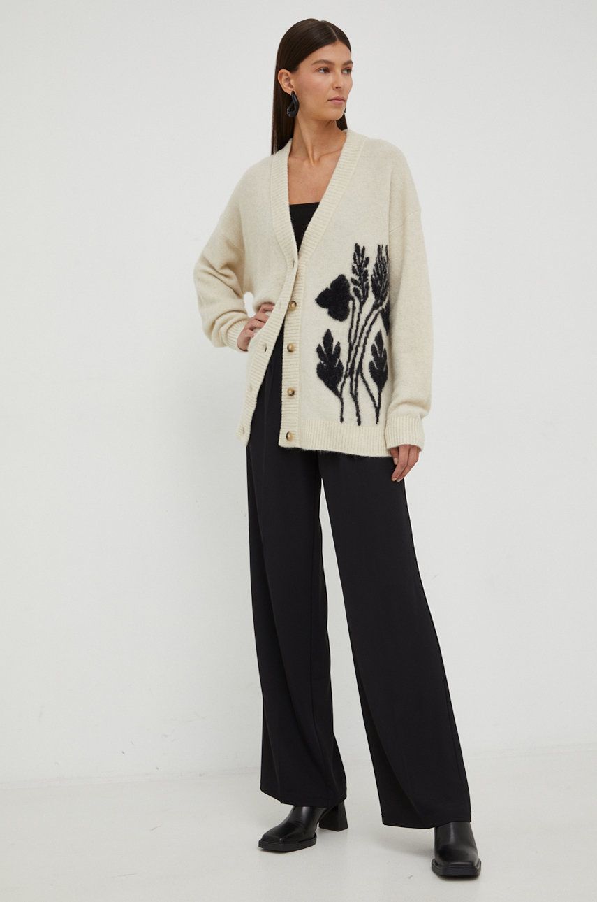 Tiger Of Sweden pulover de lana femei, culoarea bej, călduros