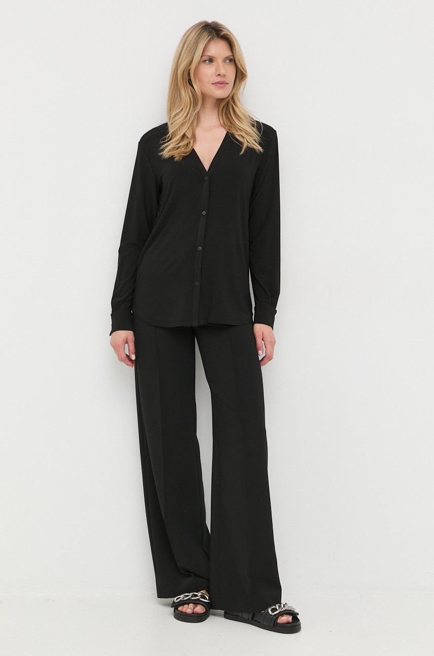 

Сорочка Max Mara Leisure жіноча колір чорний regular