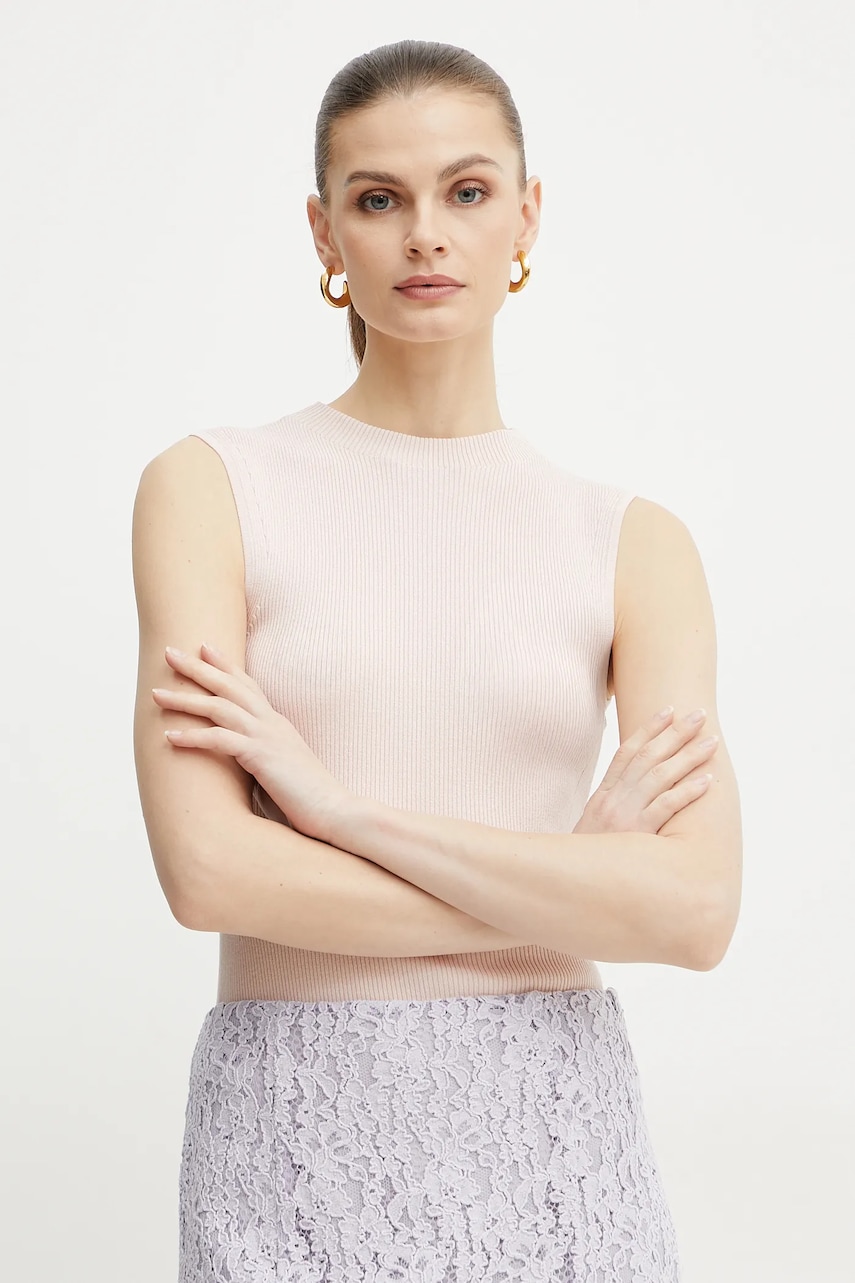 BOSS vestă culoarea roz, 50473237