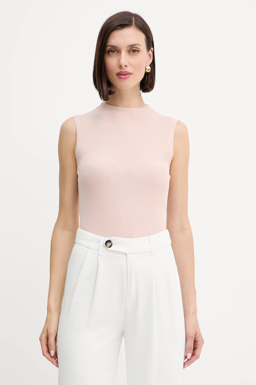 BOSS vestă culoarea negru, cu turtleneck, 50473237