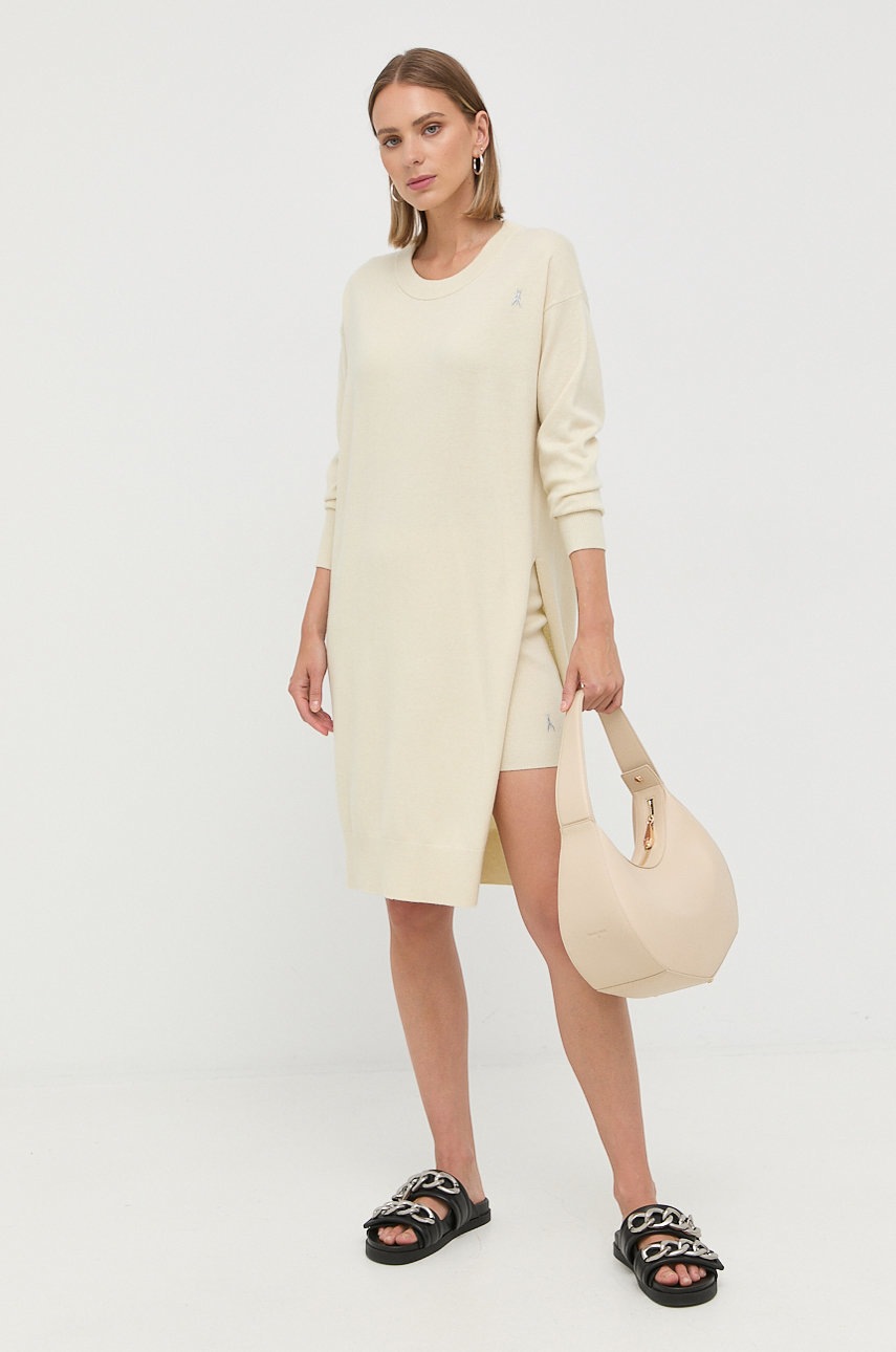

Сукня з домішкою вовни Patrizia Pepe колір жовтий mini oversize