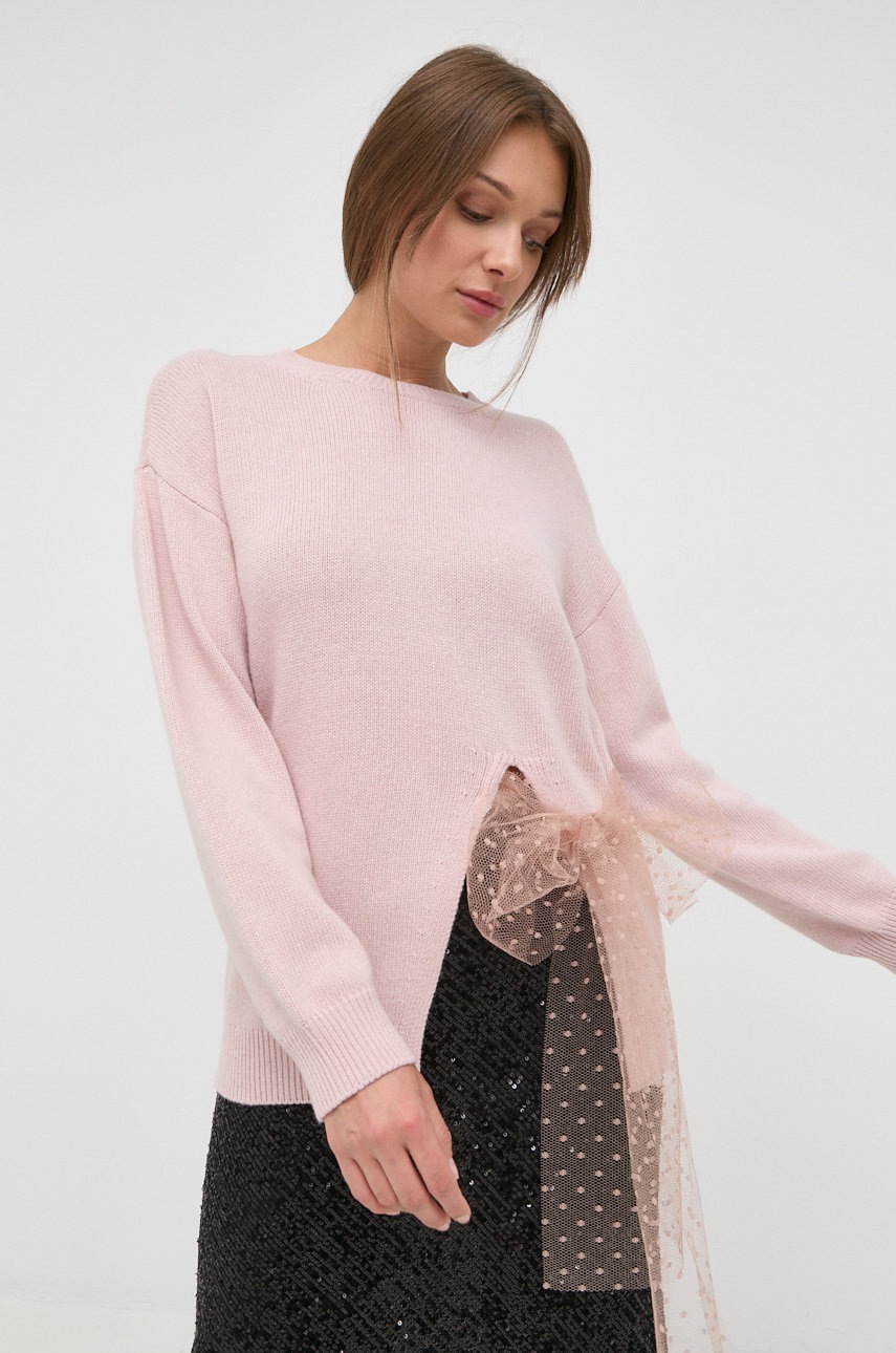 

Свитер с примесью шерсти Red Valentino женский цвет розовый лёгкий