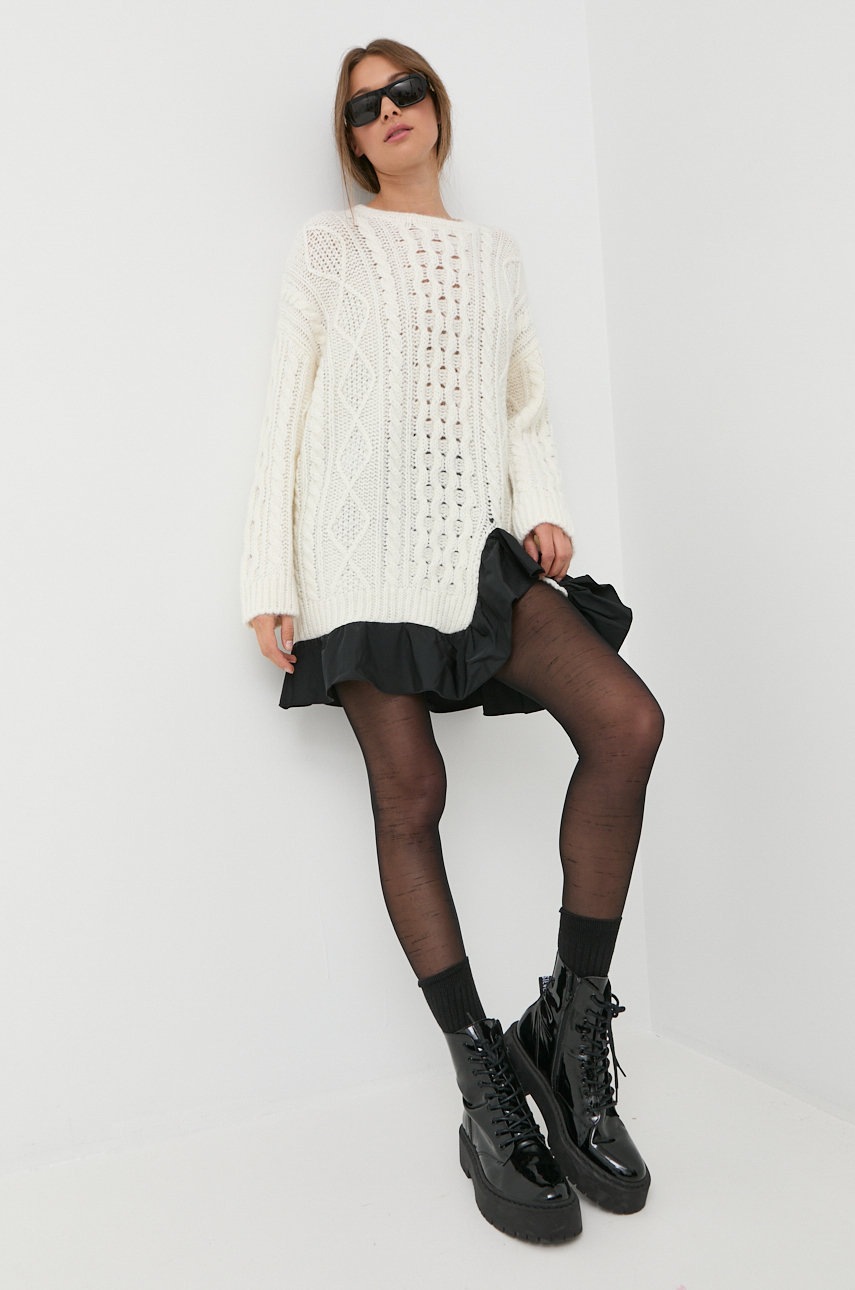 

Свитер с примесью шерсти Red Valentino женский цвет бежевый тёплый
