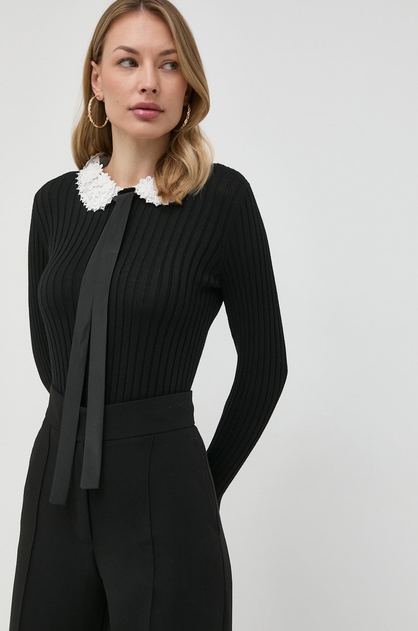 

Вълнен пуловер Red Valentino дамски в черно от лека материя, Черен