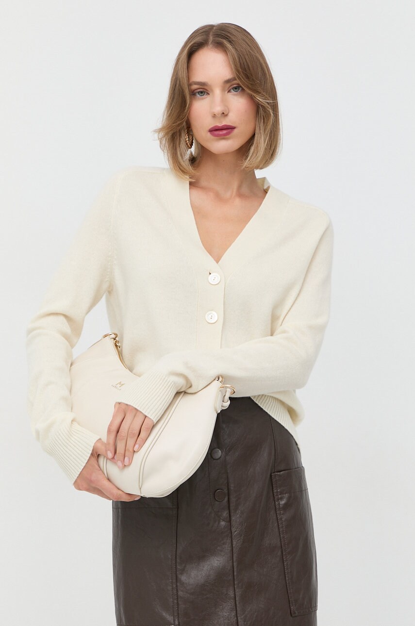 Marella cardigan din lana femei, culoarea bej, light