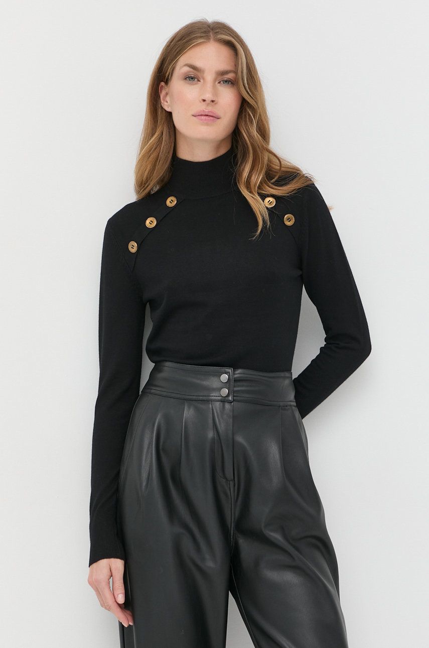 Marella pulover femei, culoarea negru, light, cu turtleneck answear.ro imagine promotii 2022