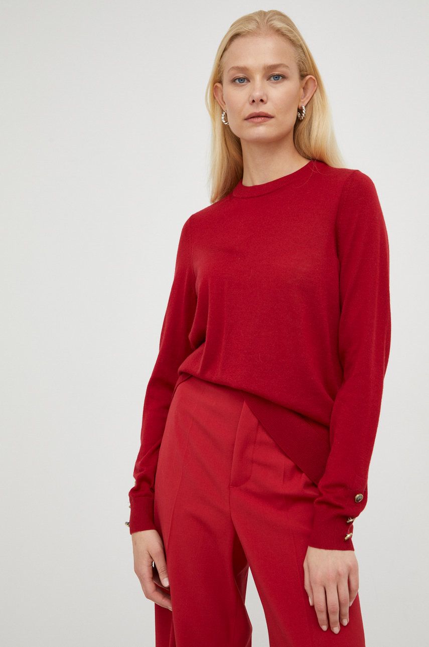 MICHAEL Michael Kors sweter wełniany damski kolor czerwony lekki