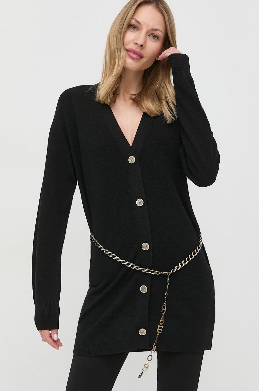 MICHAEL Michael Kors cardigan din lana femei, culoarea negru, light answear.ro imagine noua 2022
