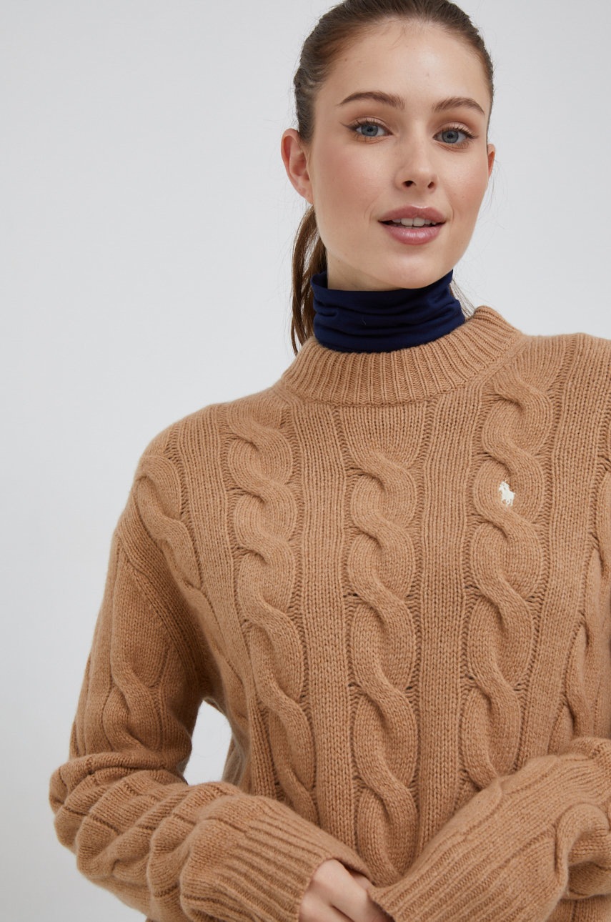 

Вовняний светр Polo Ralph Lauren жіночий колір бежевий