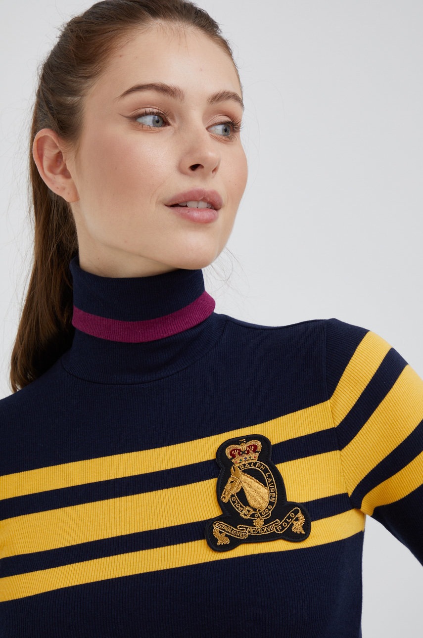 

Блуза с дълги ръкави Polo Ralph Lauren в тъмносиньо с поло, Тъмносин
