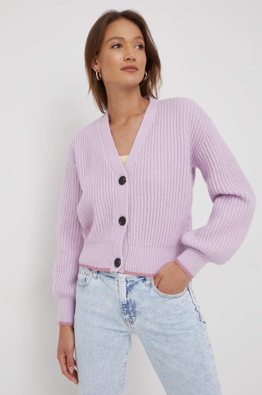 Scotch & soda cardigan din amestec de lana femei, culoarea violet