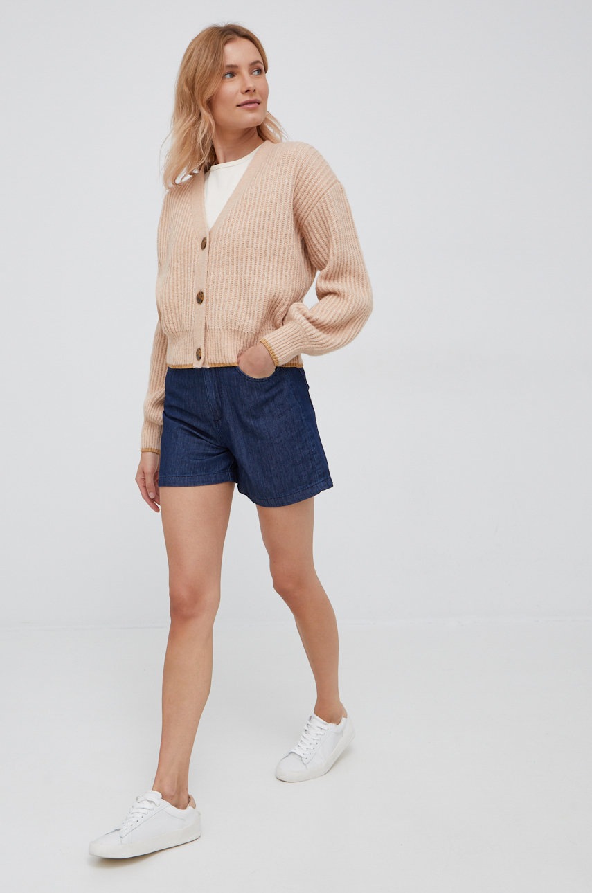 

Кардиган с примесью шерсти Scotch & Soda женский цвет бежевый