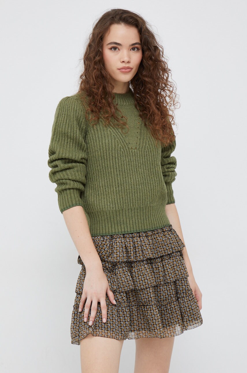 

Светр з домішкою вовни Scotch & Soda жіночий колір зелений теплий