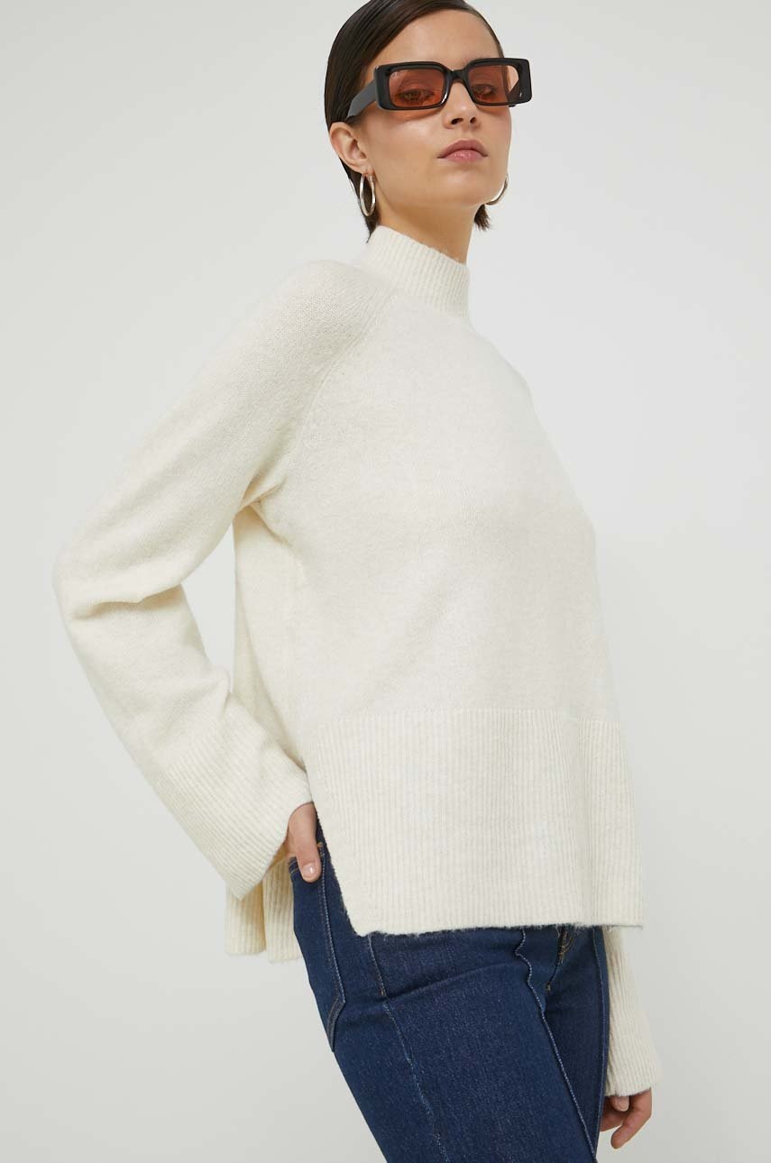 

Светр Vero Moda жіночий колір бежевий легкий півгольф